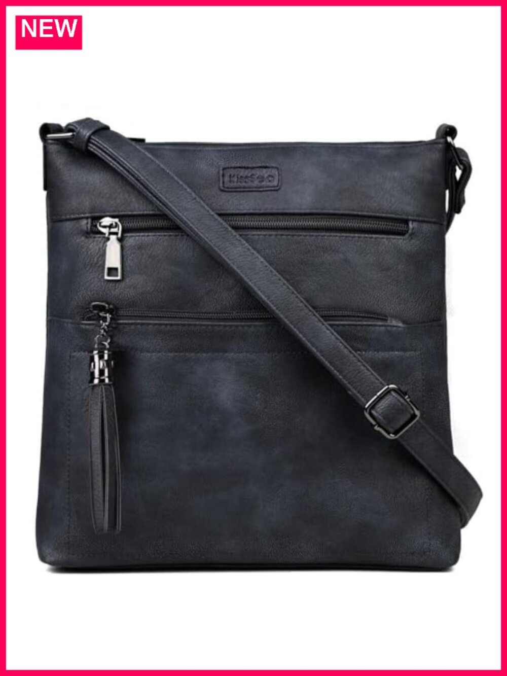 Leather Crossbody Bag for Women Medium Travel Purse Adjustable Strap